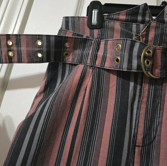 NWT ASOS Stevie Belted Peg Pants in Berry Stripe, High Waist, Rare & Unique. - Picture 9 of 13